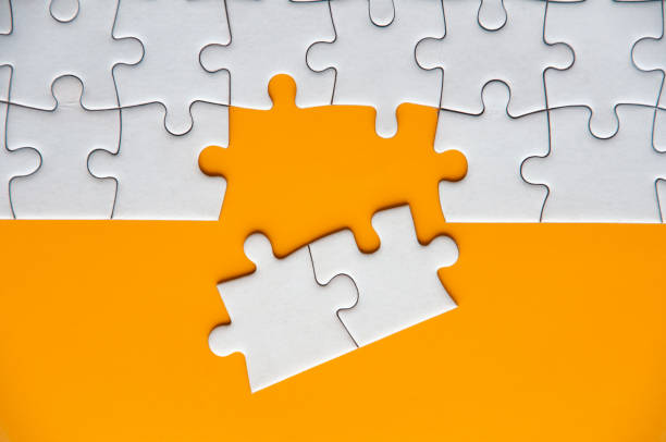 Policies and procedures text on missing jigsaw puzzle. Business policies concept