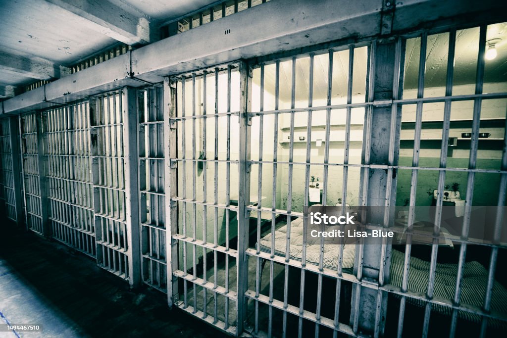 Prison Cell. Prison Cell, Alcatraz, San Francisco, USA. TonedImage. Prison Stock Photo
