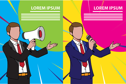 Announcer graphic element, can be used for poster. advertisement, infographic, etc.