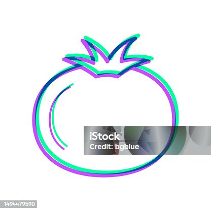 istock Tomato. Icon with two color overlay on white background 1494479590