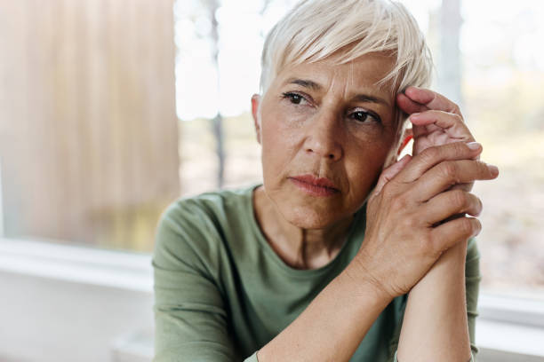 istock Worried senior woman thinking of her problems. 1494481016