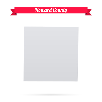 Map of Howard County - Texas, isolated on a blank background and with his name on a red ribbon. Vector Illustration (EPS file, well layered and grouped). Easy to edit, manipulate, resize or colorize. Vector and Jpeg file of different sizes.