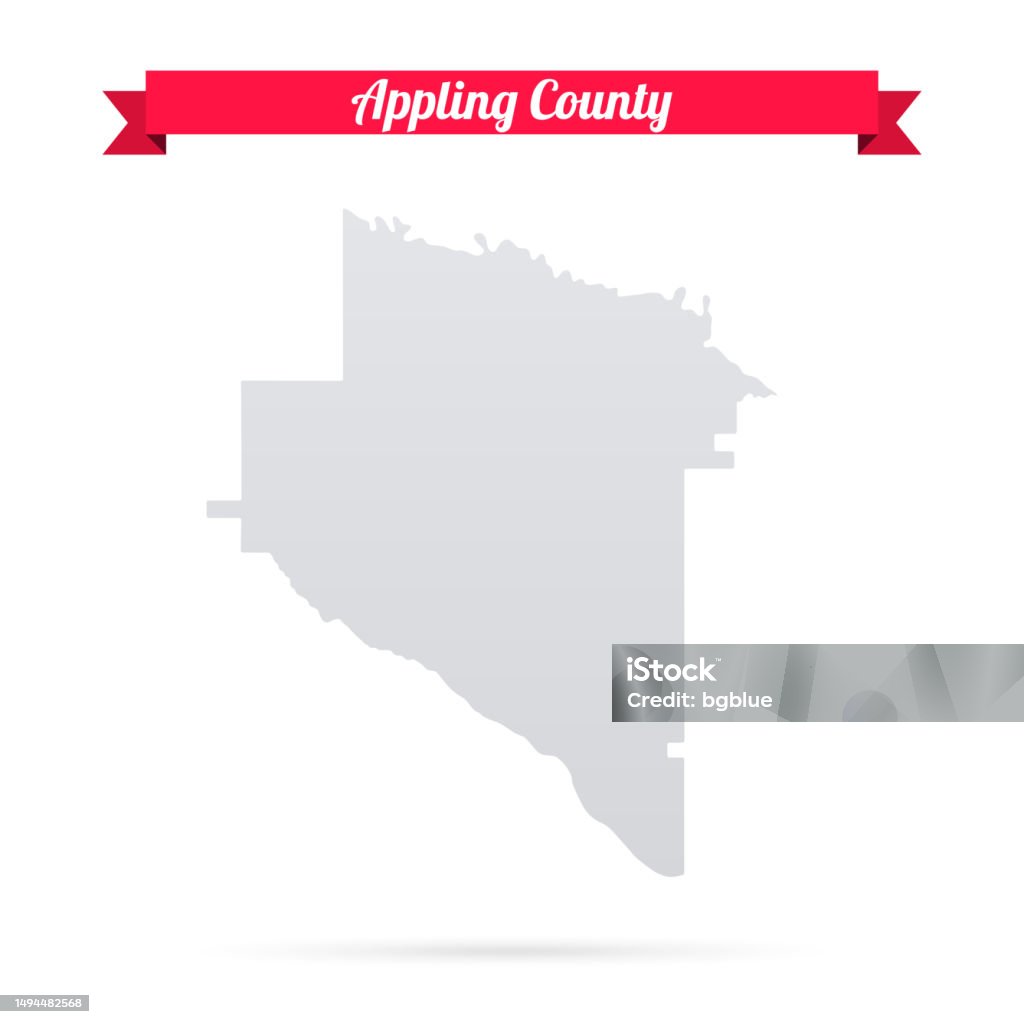 Appling County Map Appling County Georgia Map On White Background With Red Banner Stock ...