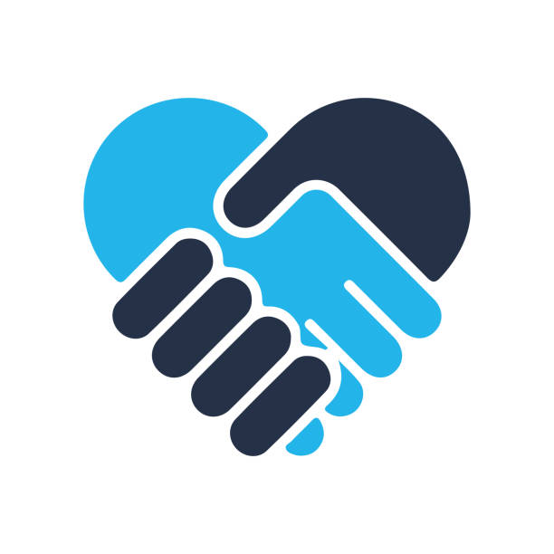 ilustraciones, imágenes clip art, dibujos animados e iconos de stock de handshake icono de - parejas