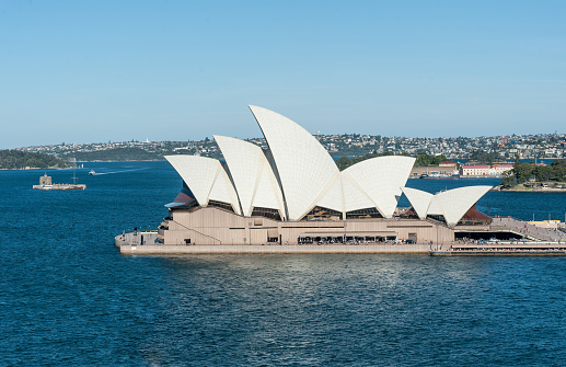 Sydney, Australia - November 17, 2014: Sydney Harbour With Opera House and Ferry. Landscape.