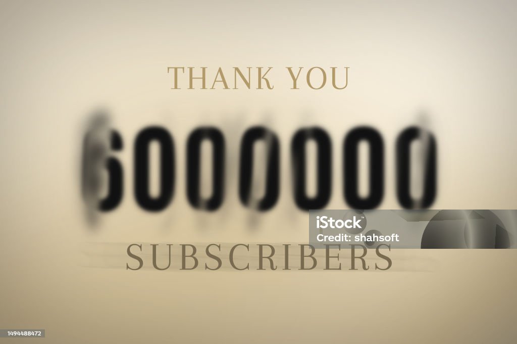 6000000 6000000 Subscribers Celebration Greeting Banner With Blur Design Stock ...