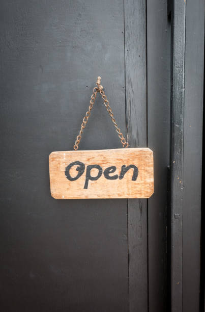 istock Hanging open sign on the door 1494489057