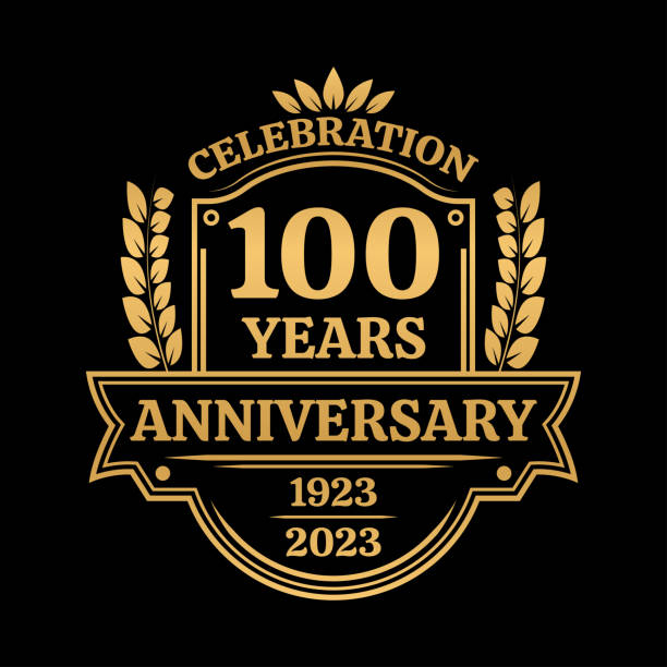 istock 100 years anniversary icon or logo. Vintage birthday banner design. 100th anniversary jubilee celebration badge or label. Vector illustration. 1494489621