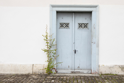 Building detail in Altstadt Kleinbasel - part of the old town in Basel, Switzerland, pictured near the River Rhine