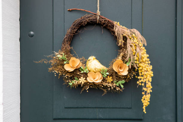 istock Easter wreath on an outside door 1494492653