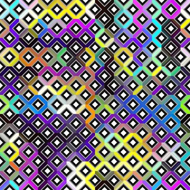 Vector illustration of Geometric abstract pattern moire overlay style. Abstract square texture