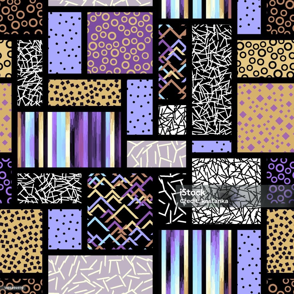 Block Design Line Block Design Geometric Style Seamless Vector Image Stock Illustration ...
