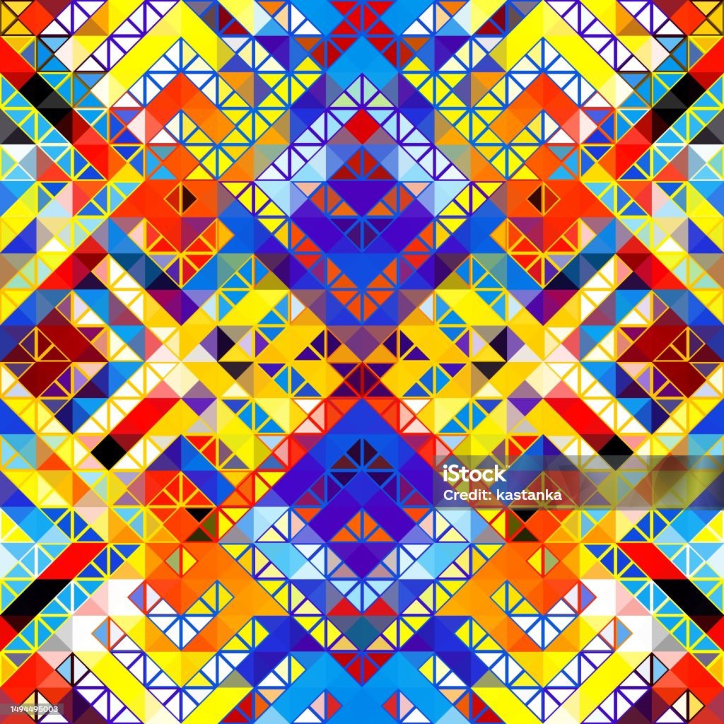 Abstract Triangle Pattern Repeat Geometric Abstract Triangles Pattern Seamless Vector Image Stock ...