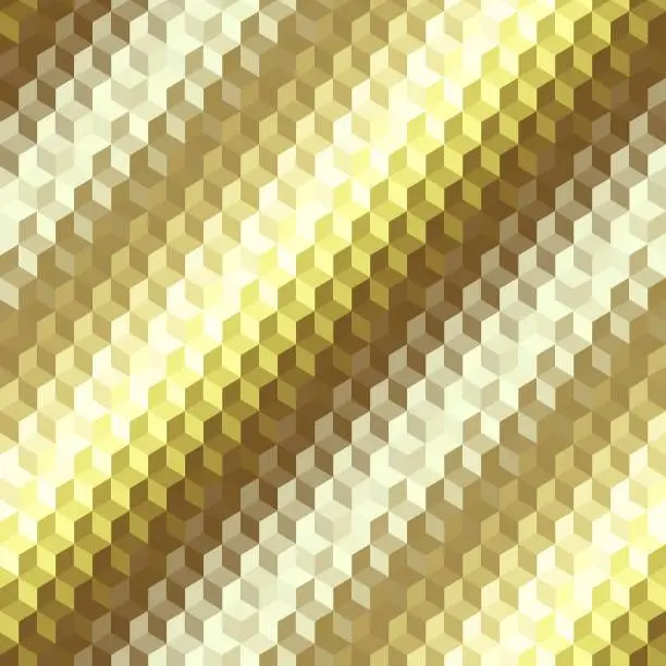 Vector illustration of Textured gold seamless diagonal gradient. Smooth abstract background. Vector image.