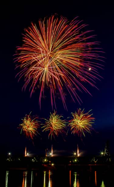istock Vibrant festive fireworks over the Meridian Highway Bridge at night 1494496991
