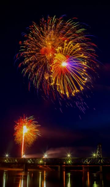 istock Vibrant festive fireworks over the Meridian Highway Bridge at night 1494497001