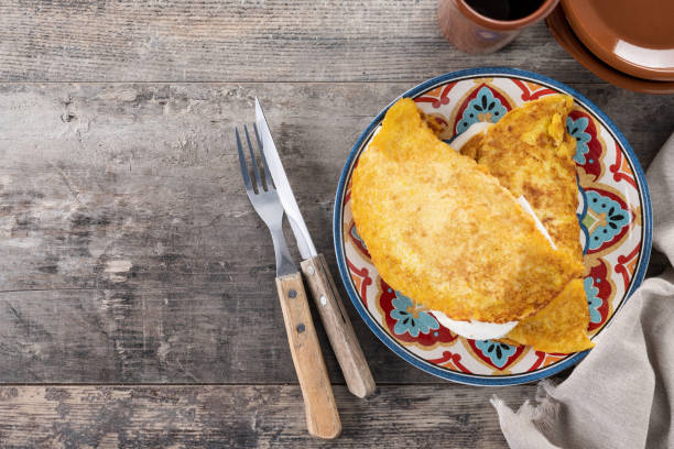 istock Traditional Venezuelan beef cachapa on wooden table 1494502483