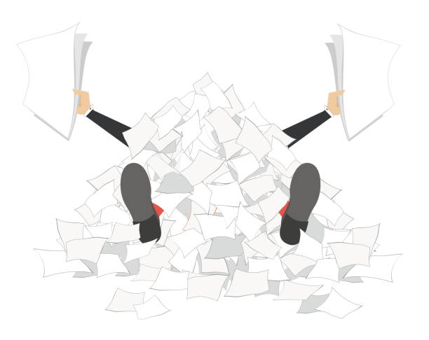 istock Businessman. Paperwork. Big pile of papers 1494503426