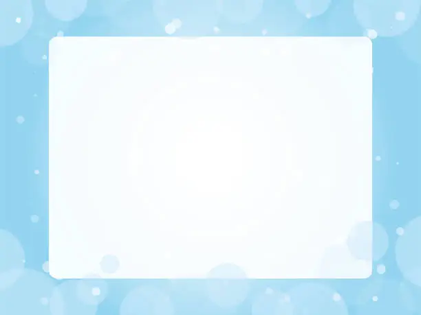 Vector illustration of Cute and beautiful frame with abstract polka dots_postcard_light blue