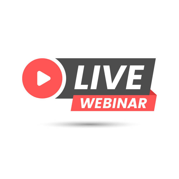stockillustraties, clipart, cartoons en iconen met live webinar icon vector design on white background. - live streaming