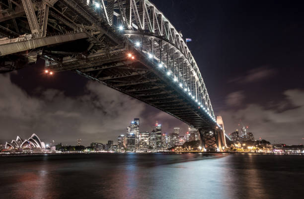 istock Sydney Harbour Bridge and Opera House. Long Exposure. Flowing Sky. Australia 1494507277