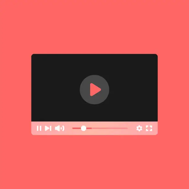 Vector illustration of Video Player Template Vector Design.