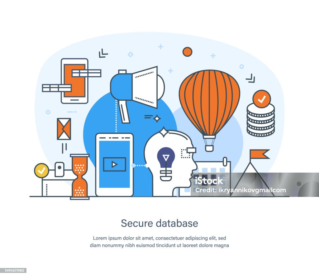 Secure Database Business Data Protection Technology And Cloud Network ...