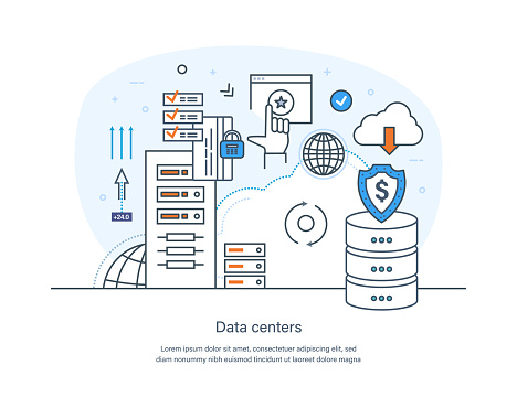 Data Center Cloud Storage Database Digital Information Computer ...