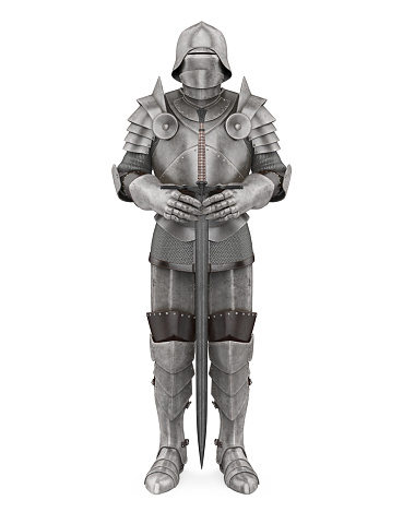 Medieval Knight Armor isolated on white background. 3D render