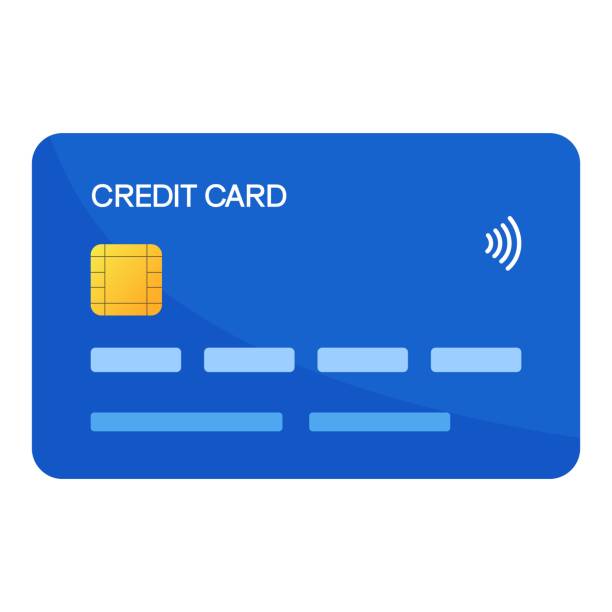 Credit card payment. Vector illustration Isolated blue credit card payment, business concept in flat style. Vector illustration credit card stock illustrations