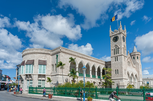 Bridgetown, Barbados, March 10, 2014: Barbados Parliament. One of the oldest parliament in the World. Caribbean Sea Island.