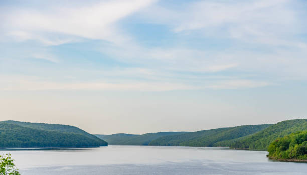 Allegheny national forest information Kinzua point copy space backgrounds vacation destination stock photo