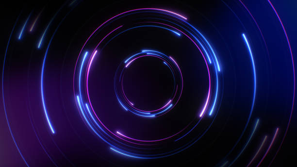 istock 3d render circular blue and purple light background, in the style of digital neon 1494529921
