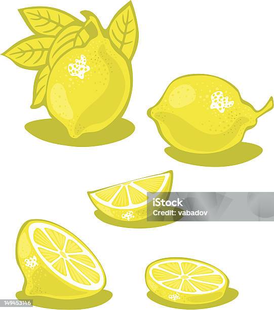 Lemons — стоковая векторная графика и другие изображения на тему Лимон - Лимон, Белый, Белый фон