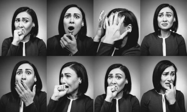 istock anxious brunette female worry and bite fingers 1494532403