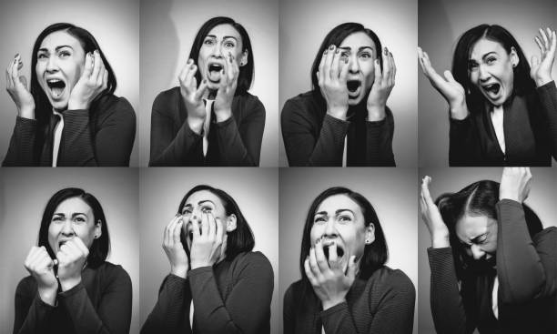 istock brunette female scared and frightened and shouting on camera 1494532554
