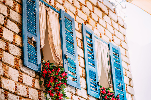 Traditional old Mediterranean houses built on the rocks in Split, Croatia.