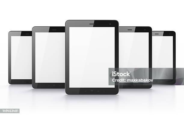 Schwarz Tablet Auf Weißem Hintergrund Stockfoto und mehr Bilder von Ausrüstung und Geräte - Ausrüstung und Geräte, Berührungsbildschirm, Computer