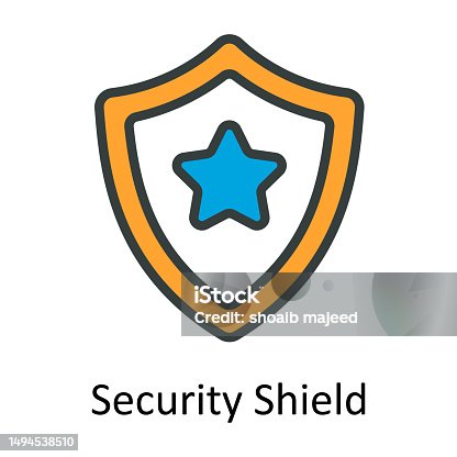 istock Security Shield Vector Fill outline Icon Design illustration. User interface Symbol on White background EPS 10 File 1494538510