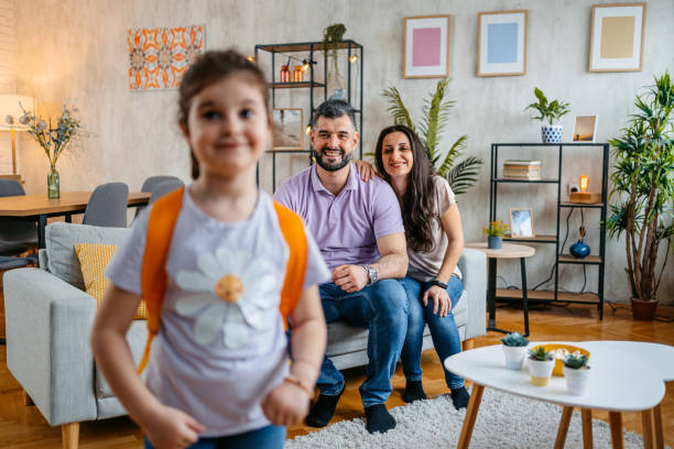istock School Girl With Her Backpack In The Living Room 1494542251
