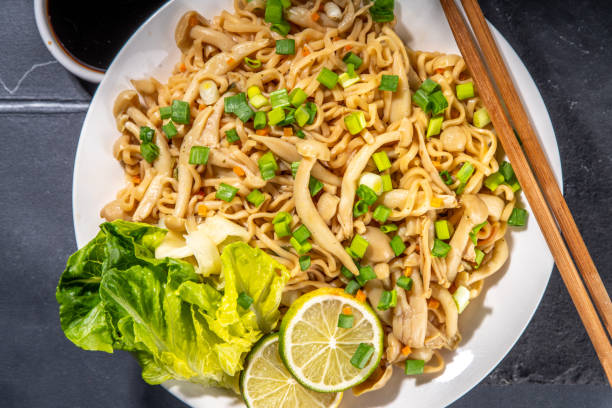 istock Asian shimeji noodles dish 1494542748
