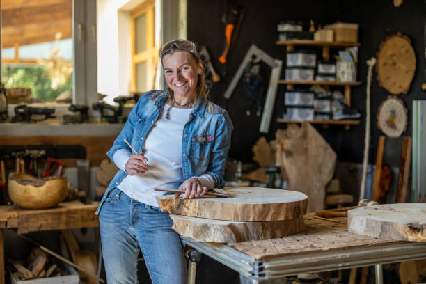 istock Portrait of confident craftswoman in her workshop 1494542785