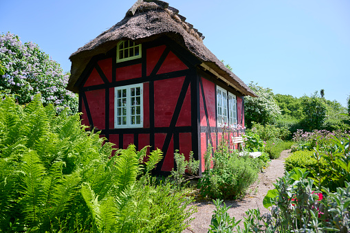 Cozy small half timbered house in the park for enjoying coffee or tea in the afternoon.