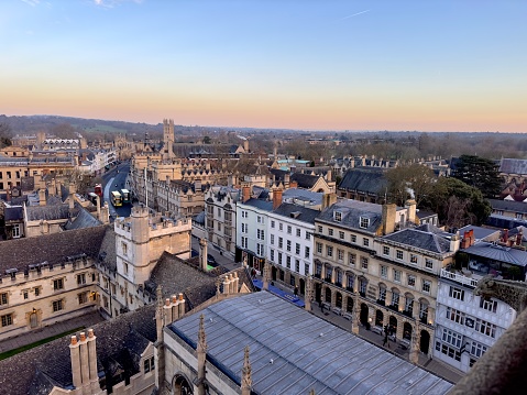 Landscape of Oxford during the sunset
