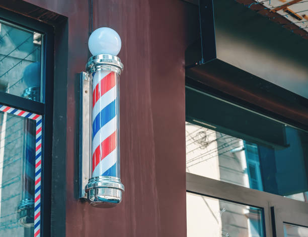 istock Signboard pole spinning on barbershop 1494548110