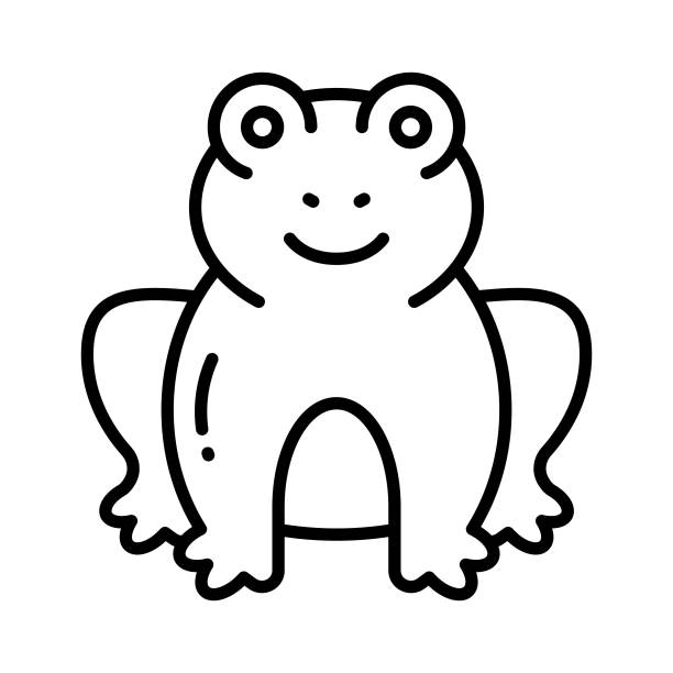 ein erstaunlicher vektor des frosches im bearbeitbaren stil, isoliert auf weißem hintergrund - frog jumping pond water lily stock-grafiken, -clipart, -cartoons und -symbole