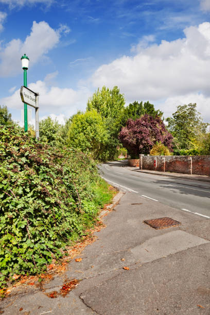 istock Village street intersection by Parish Church 1494556179
