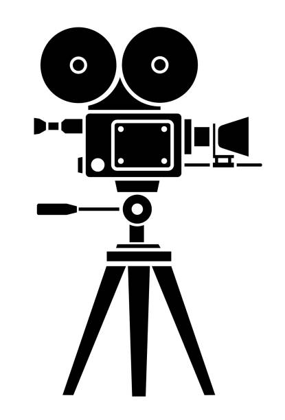 The movie film camera icon illustration icon photographic film camera stock illustrations