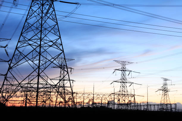 istock Pylons, high voltage pylons in the evening 1494559451