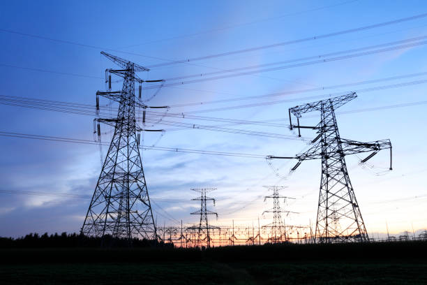 istock Pylons, high voltage pylons in the evening 1494559454